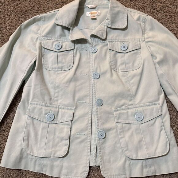 Vintage Talbots Blazer Womens Size 4 Cotton Blue Stretch Jacket 3 Button‎ Career - Picture 3 of 9